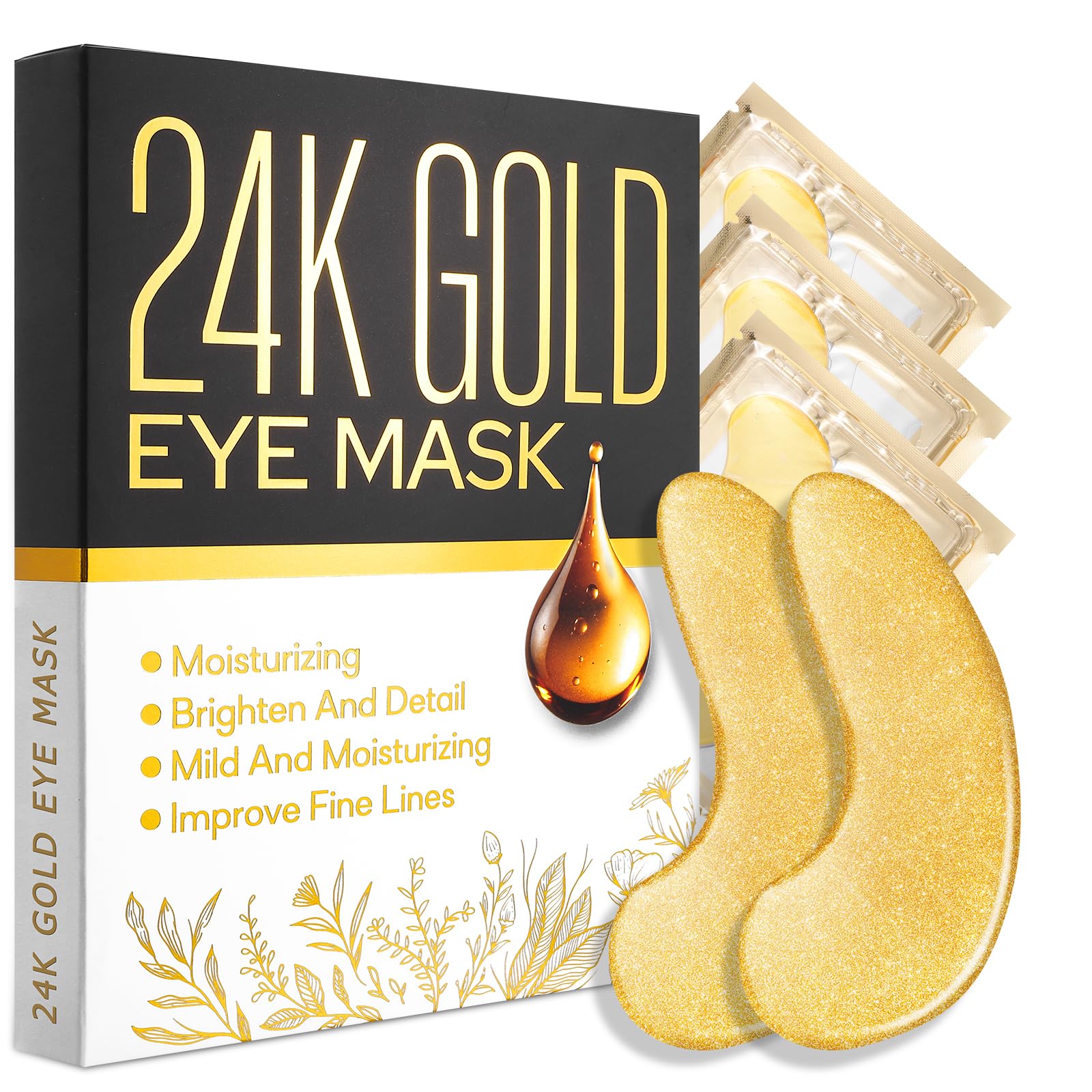 24 Pairs Under Eye Patches for Puffy Eyes and Dark Circles, Collagen Under Eye Mask Skin Care Products, Snail Mucin Eye Patches, Wrinkle Patches
