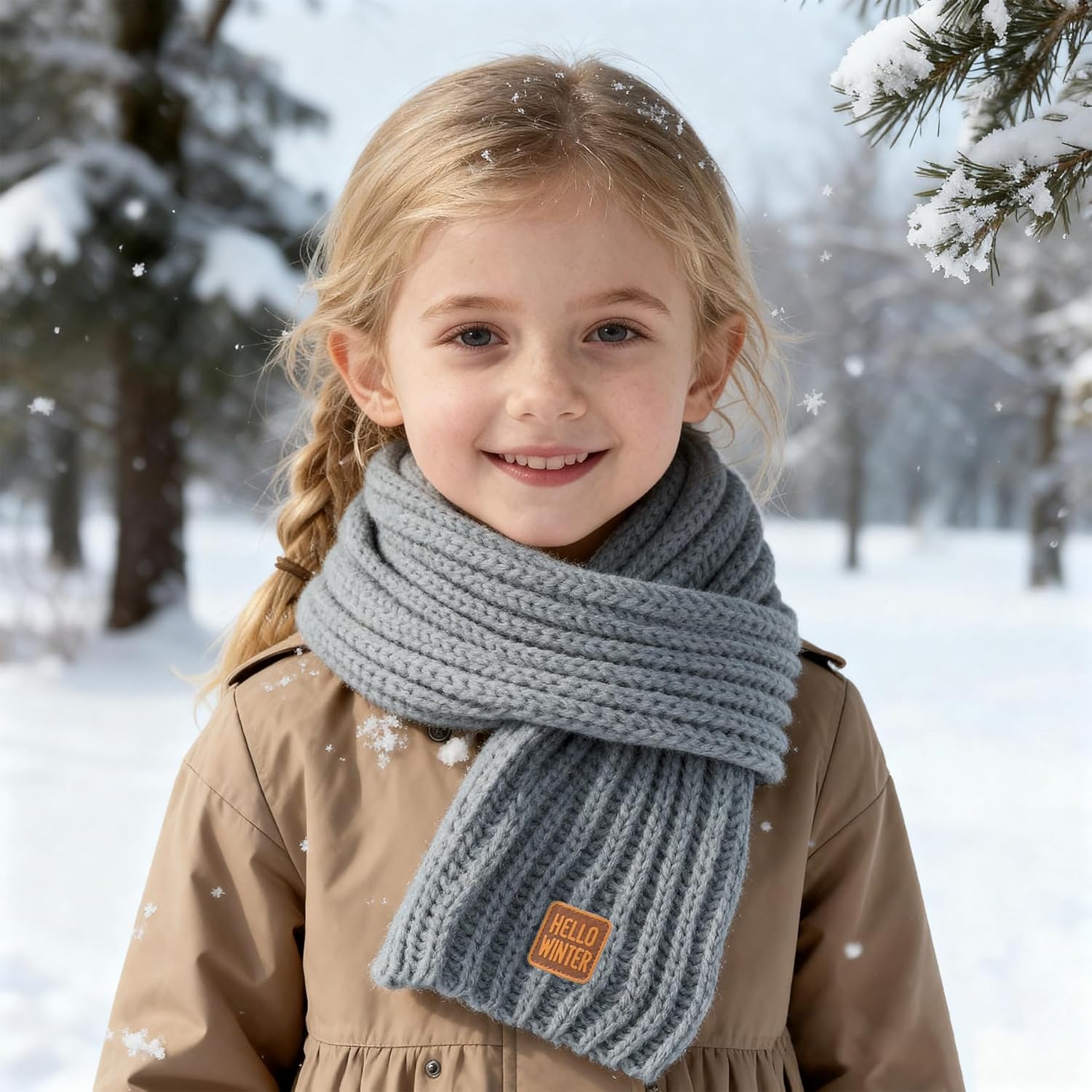 Kids Scarf Winter Neck Warmer Toddler Neck Scarf Girls Thick Scarves Boys Warm Neck Warp 2-12 Years - Image 5