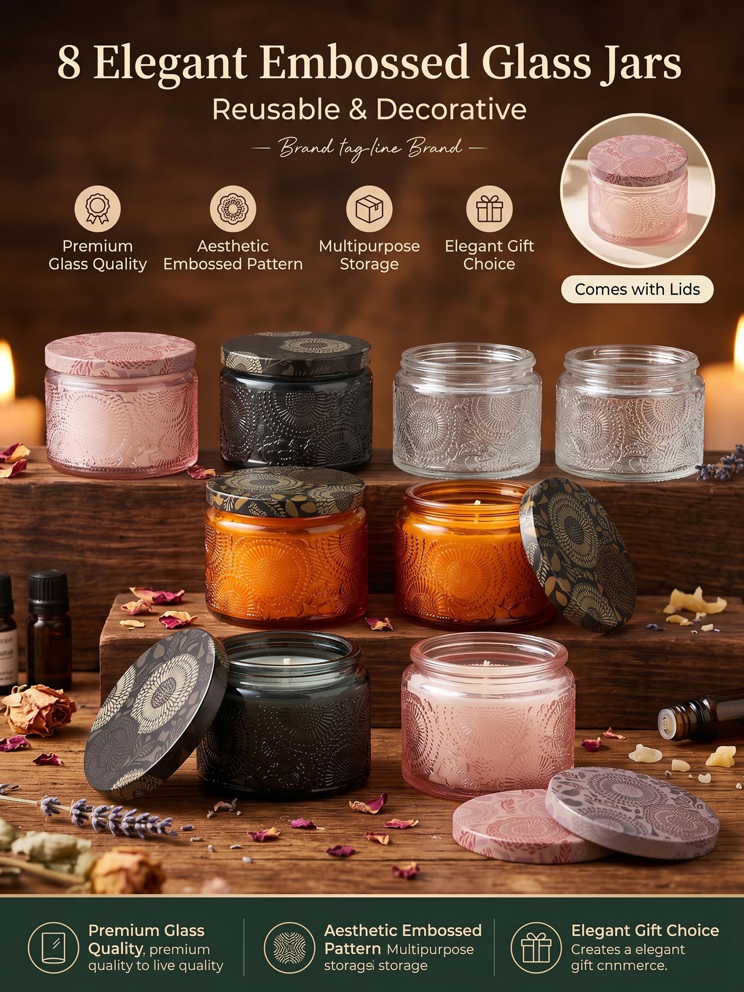 Forniture per la produzione di candele in cera di soia con cera di soia naturale, oli essenziali, tinture per candele e stoppini per candele, regalo fai da te per la casa