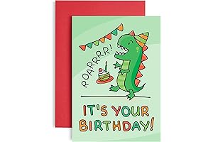 Huxters T-Rex Dinosaur Birthday Card for Boys