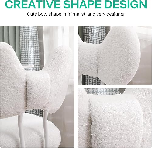 Miniatura 6 de Bonita silla de escritorio sin brazos con respaldo, cómoda silla de oficina pequeña con ruedas, silla giratoria ajustable para oficina en casa, sala