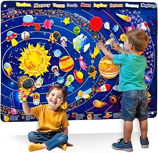 Space Felt Board for Kids 3-5 Years Old - Preschool Learning Activities | Social Emotional Activities for Ages 3-5 - Educational Flannel Toy and Speech Therapy Gift