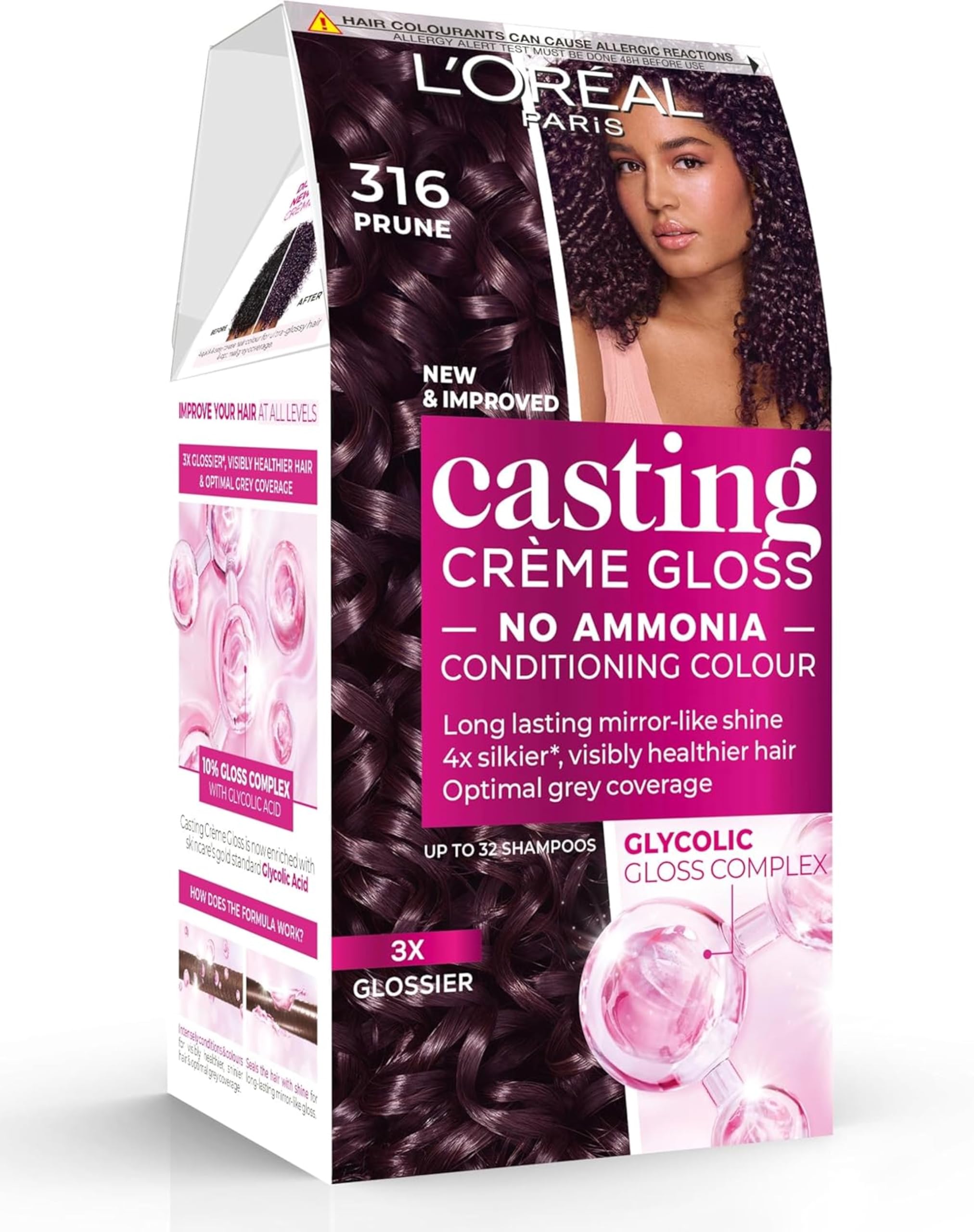L'Oréal Paris Casting Crème Gloss, Semi-Permanent Hair Dye, Radiant & Natural Colour, Shade: Prune 316