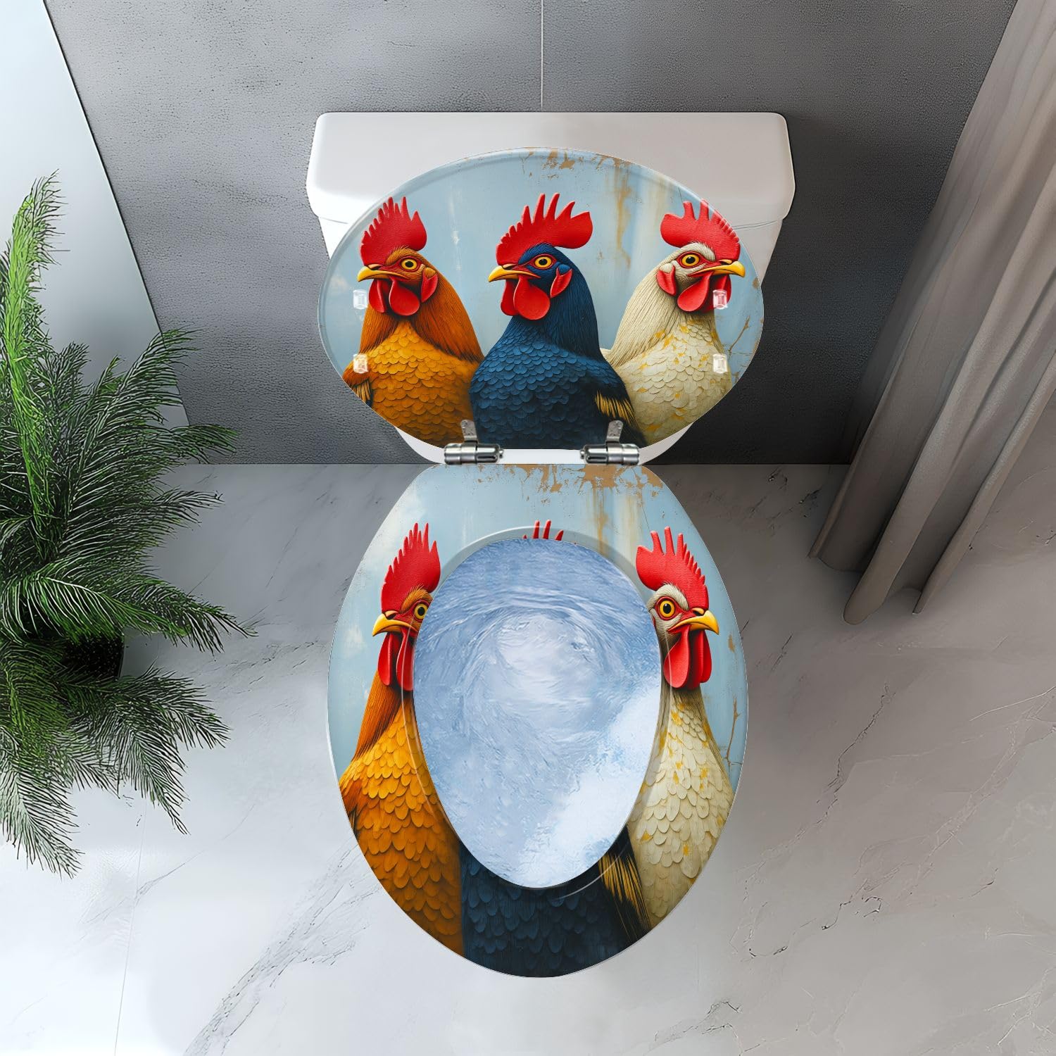 Asiento de inodoro alargado de liberación rápida, fácil de limpiar, decoración para el baño