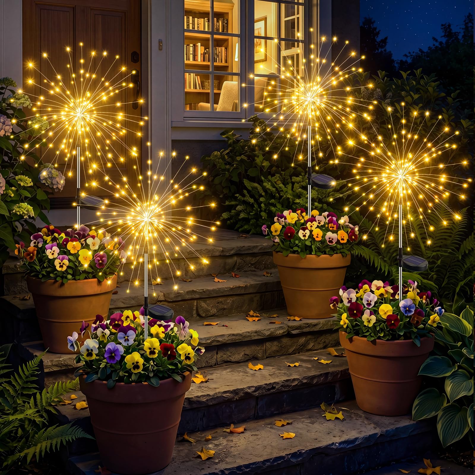 btfarm Solar Firework Lights 4 Pack 8 Modes