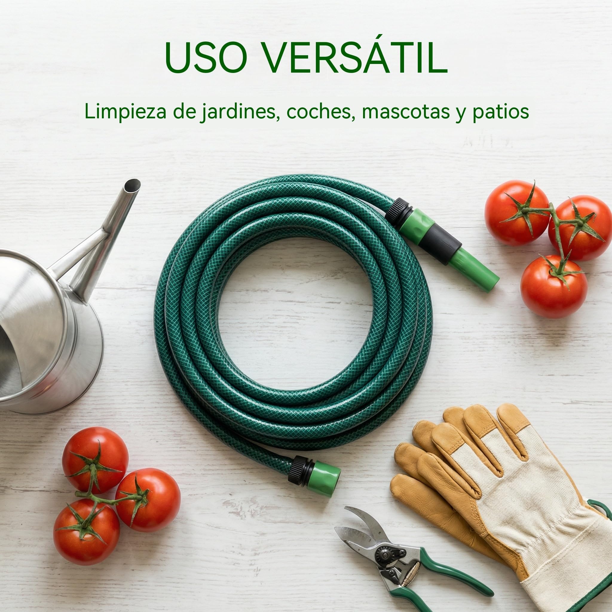 Darnassus Manguera Corta De PVC Para Jardín Con Conector Rápido De Plástico | 30M Sin Fugas Y Sin Torceduras, Manguera De Entrada De 12 mm De Diámetro Interior Para Lavadoras, Autocaravanas Y Caravanas
