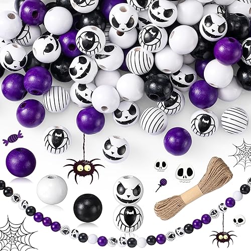 150 cuentas de madera para manualidades, cuentas de madera para hacer joyas, cuentas redondas de colores para pulseras, cuentas de fantasma, cuentas