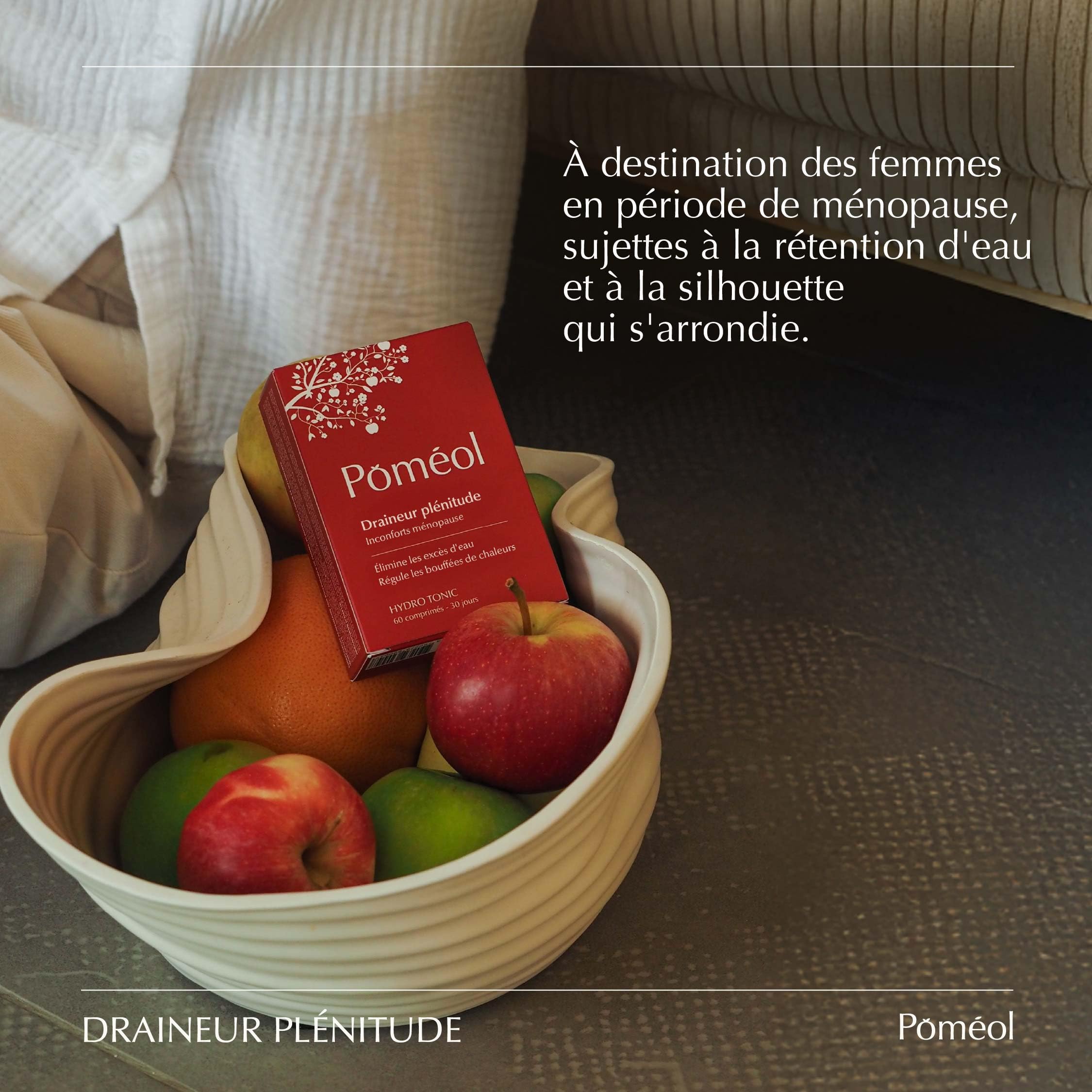 Complément Alimentaire Drainant Ménopause |Réduit les Bouffées de Chaleur & Rétention d'Eau & Perte de poids ǀ Yam, Houblon, Zinc, Reine-des-prés, Vitamines E, D3 | 120 comprimés, 60 jours ǀ POMÉOL