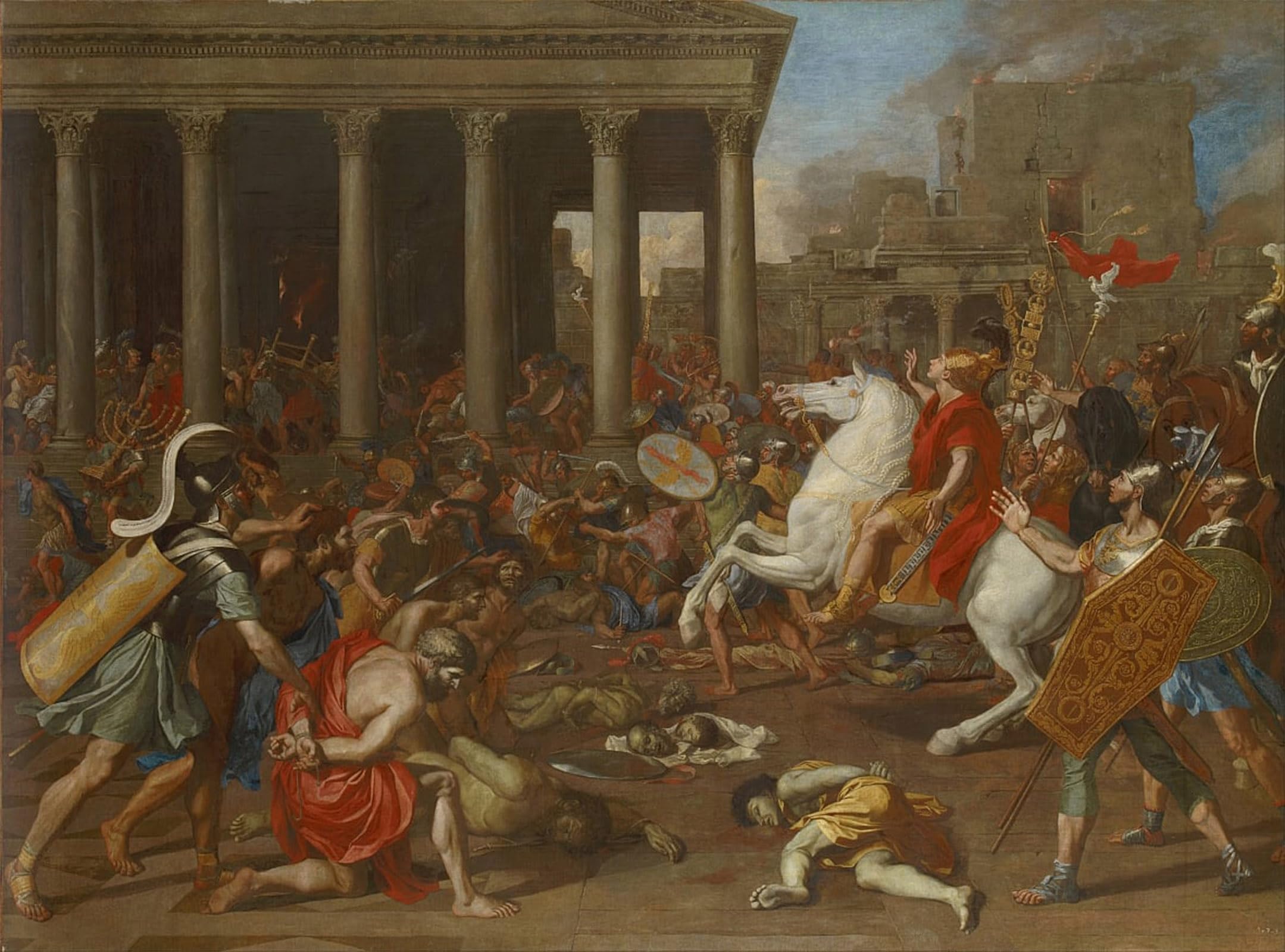 ARTXLXXBN Famous Painting Canvas Artwork Graffiti Print the Conquest of Jerusalem by Nicolas Poussin Portrait Canvas Image for Home Decor 60x90cm
