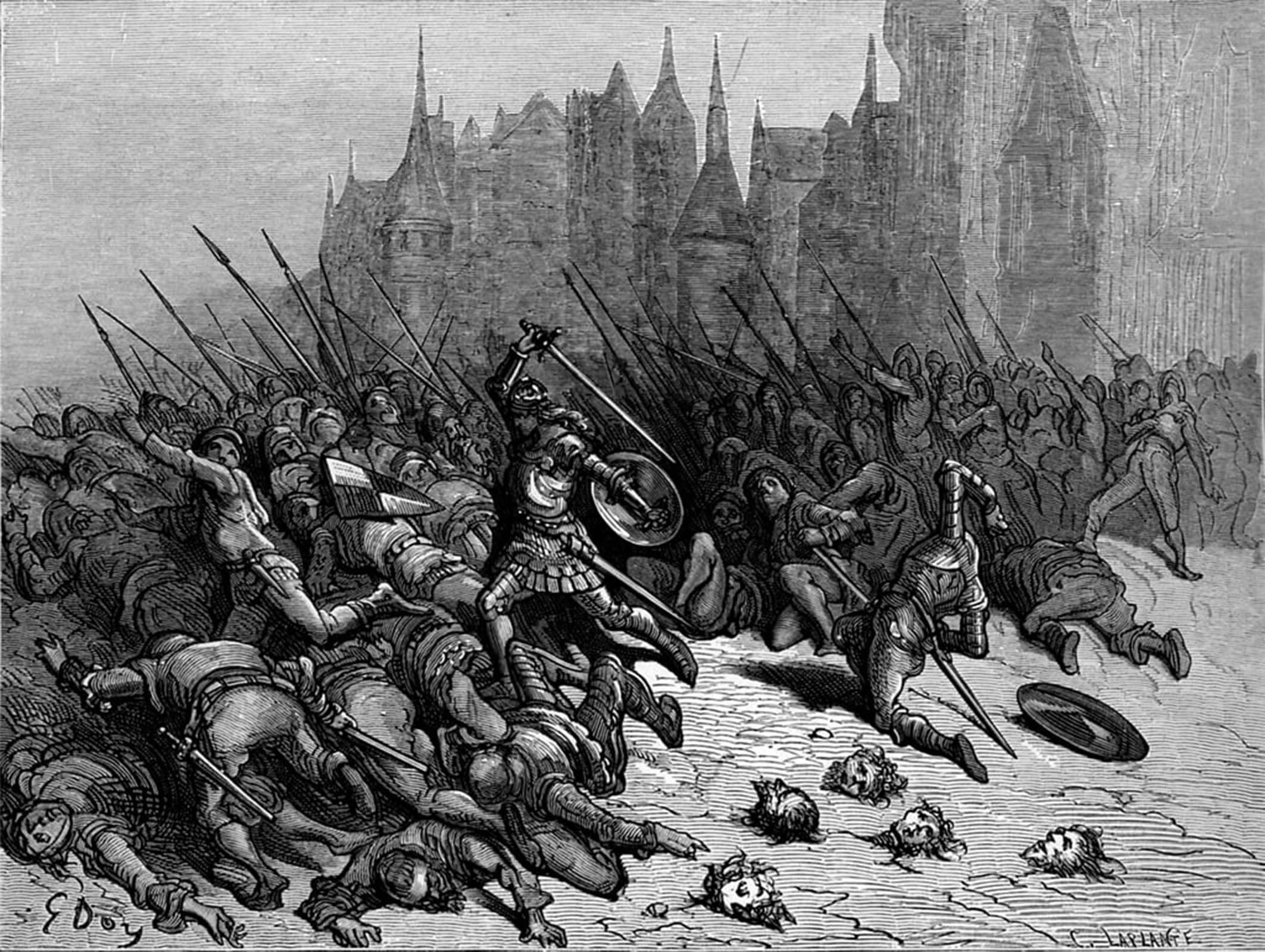 POSTERIIk Vintage Art Print Images Pictures Print Orlando Furioso by Gustave Dore Modern Colour Posters for Office Home Decor 60x90cm