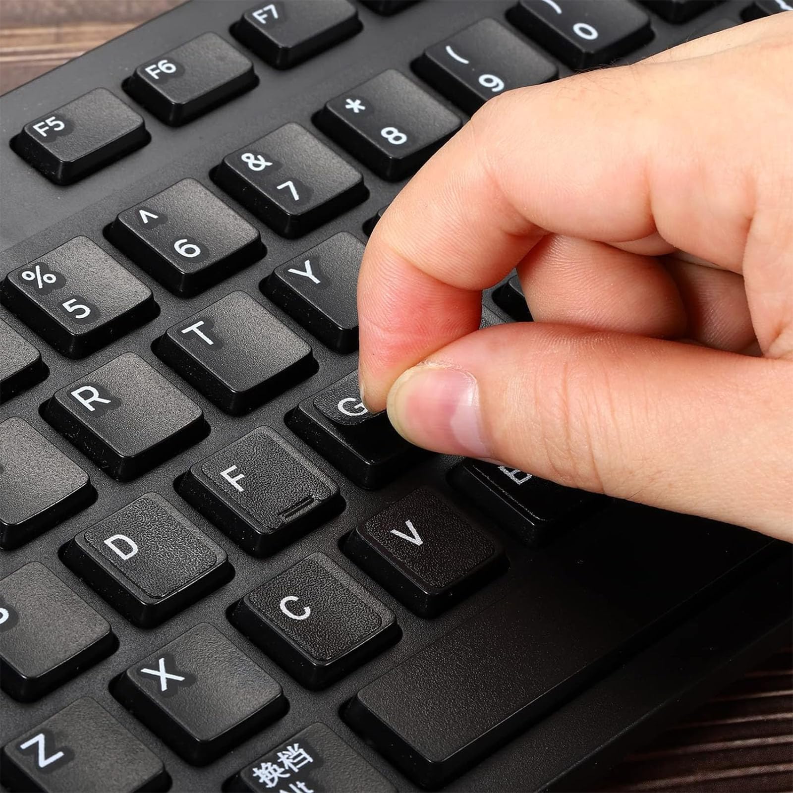 Pegatinas para Teclado Español de Repuesto,Universales Calcomanías de Teclado de Repuesto,Pegatinas de Teclado para el Ordenador portátil del Ordenador Negro,con Cubierta del Teclado,7pcs