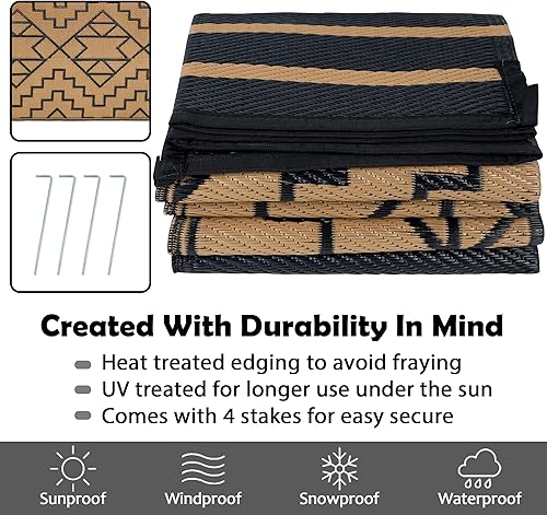 Miniatura 91 de SAND MINE Alfombras reversibles, alfombra de paja de plástico, alfombra de área moderna, alfombra de pavimento grande y alfombra para exteriores