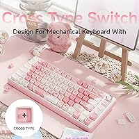 Vista 6 de EWEADN MOA Cute Cat Keycap, 121 Double Shot PBT Custom Keycaps for Mechanical Keyboard, Universal Compatiability Pink keycaps for 100%, 75%, 65%