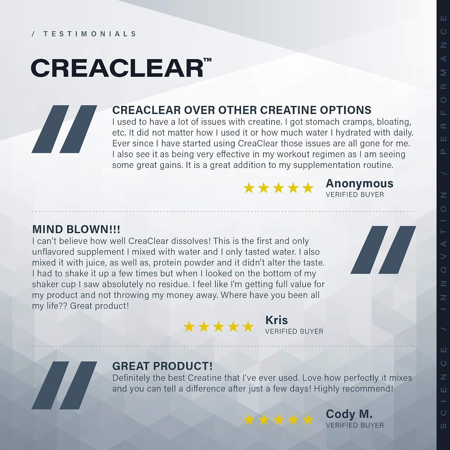 Creatine Monohydrate Powder to Build & Strength, Kaged CreaClear Creatine Powder, Proprietary Technology for Superior Solubility; Unflavored Creatine Monohydrate Supplement, 500g