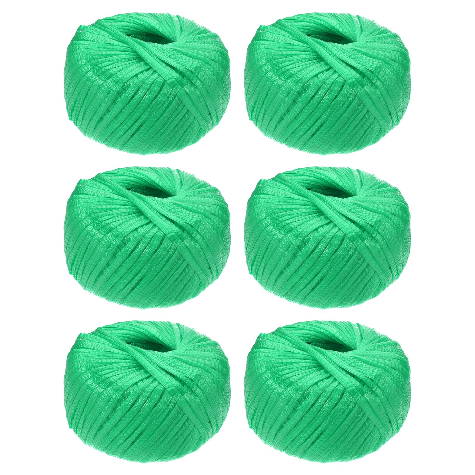 sourcing map 6 Rolls Polyester Nylon Plastic Rope Twine, 80m/262ft Nylon Cord Household Bundled Polypropylene Twine Yarn for Household Gardening Tying Binding Garden Crafts, Green