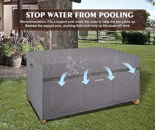 Miniatura 10 de Juego de comedor rectangular para exteriores para mesa y sillas de 90 pulgadas de largo x 64 pulgadas de ancho x 28 pulgadas de alto, impermeable,