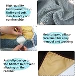 Neck Pillow for Recliner (25x13in) Adjustable Wool Neck Roll, Non-Slip Headrest Sofa Cushion Travel Pillow for Neck and Head Support (Brown)