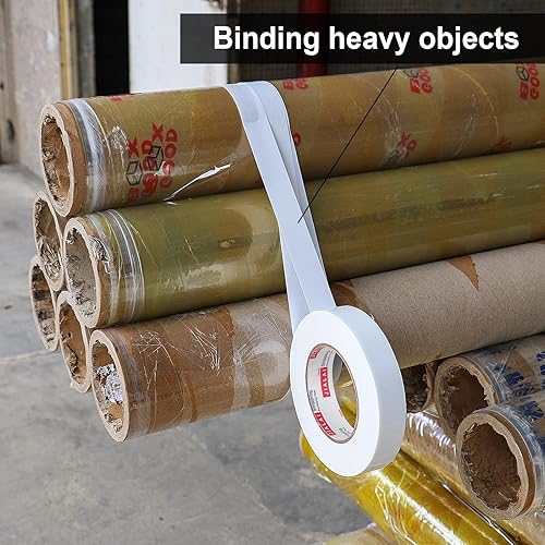 Miniatura 5 de JIALAI HOME Cinta adhesiva de 1 pulgada, rollo ancho, grado industrial, 1 pulgada x 60 yardas (180 pies), 9 mil, resistente, impermeable, fuerte,