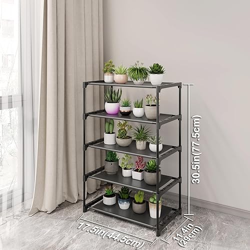 Miniatura 2 de Zapatero pequeño, organizador de almacenamiento de zapatos estrecho apilable, estante de almacenamiento de zapatos de metal para 10 pares de