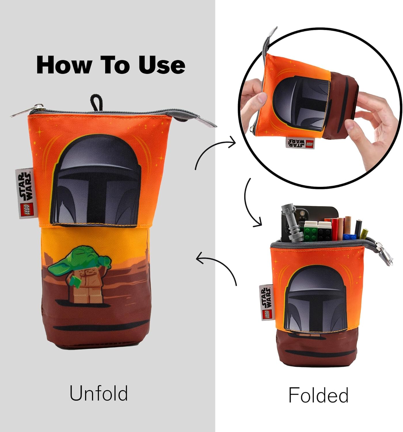 IQ LEGO Star Wars The Mandalorian Pop Up Pencil Case - Grogu (53459), School supply, pencil and storage