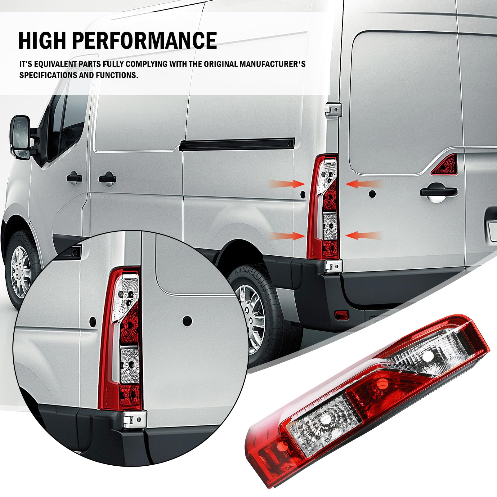 Fanale posteriore Sinistro per Master 3 NV400 Movano B 2010 -On | Fanali Posteriori Conducente Master III luce freno, luce di posizione, indicatore di direzione e luce retromarcia 265550023R