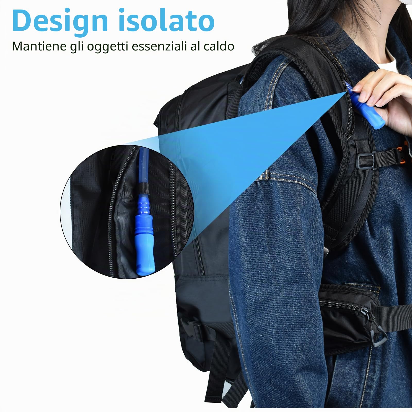 AUMTISC Zaino da sci, zaino snowboard da 25 L, zaino da bere per sci, snowboard, escursionismo, viaggi