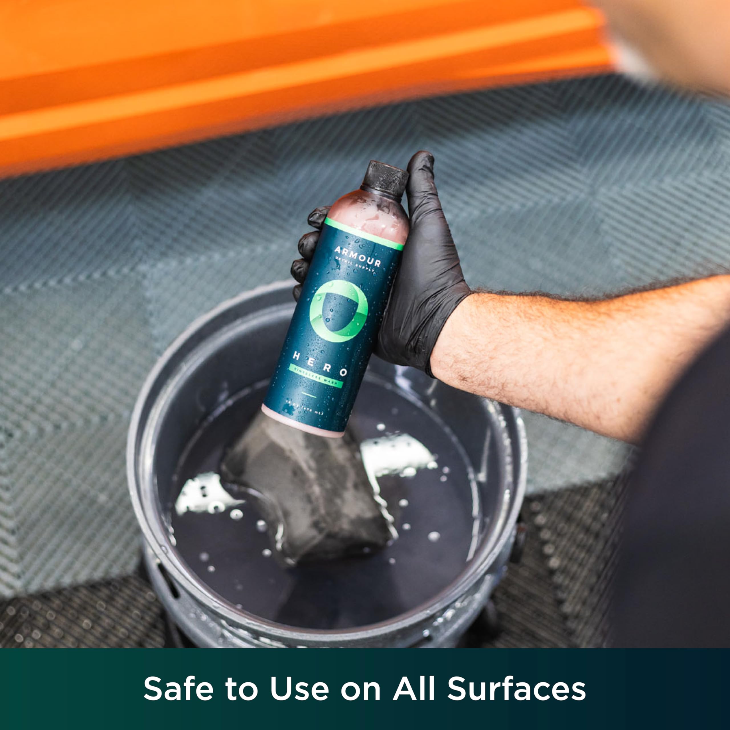 Armour Detail Supply HERO Rinseless Car Wash - Alternativa ecológica al jabón de autos, seguro en todos los vehículos, limpieza profunda, 16 onzas