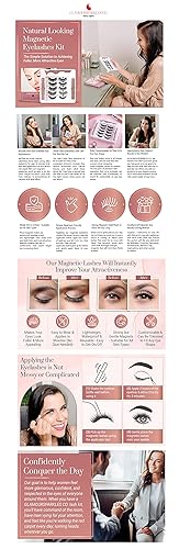 Miniatura 4 de GLAMOURSPARKLES CO. Pestañas magnéticas naturales, 5 pares