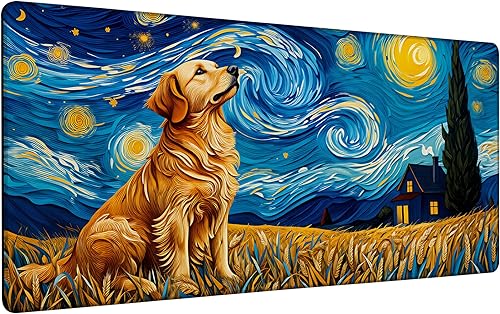 Miniatura 38 de Highland Cow Starry Night - Alfombrilla de mouse grande para escritorio, teclado extendido, alfombrilla de mouse de anime con base antideslizante y
