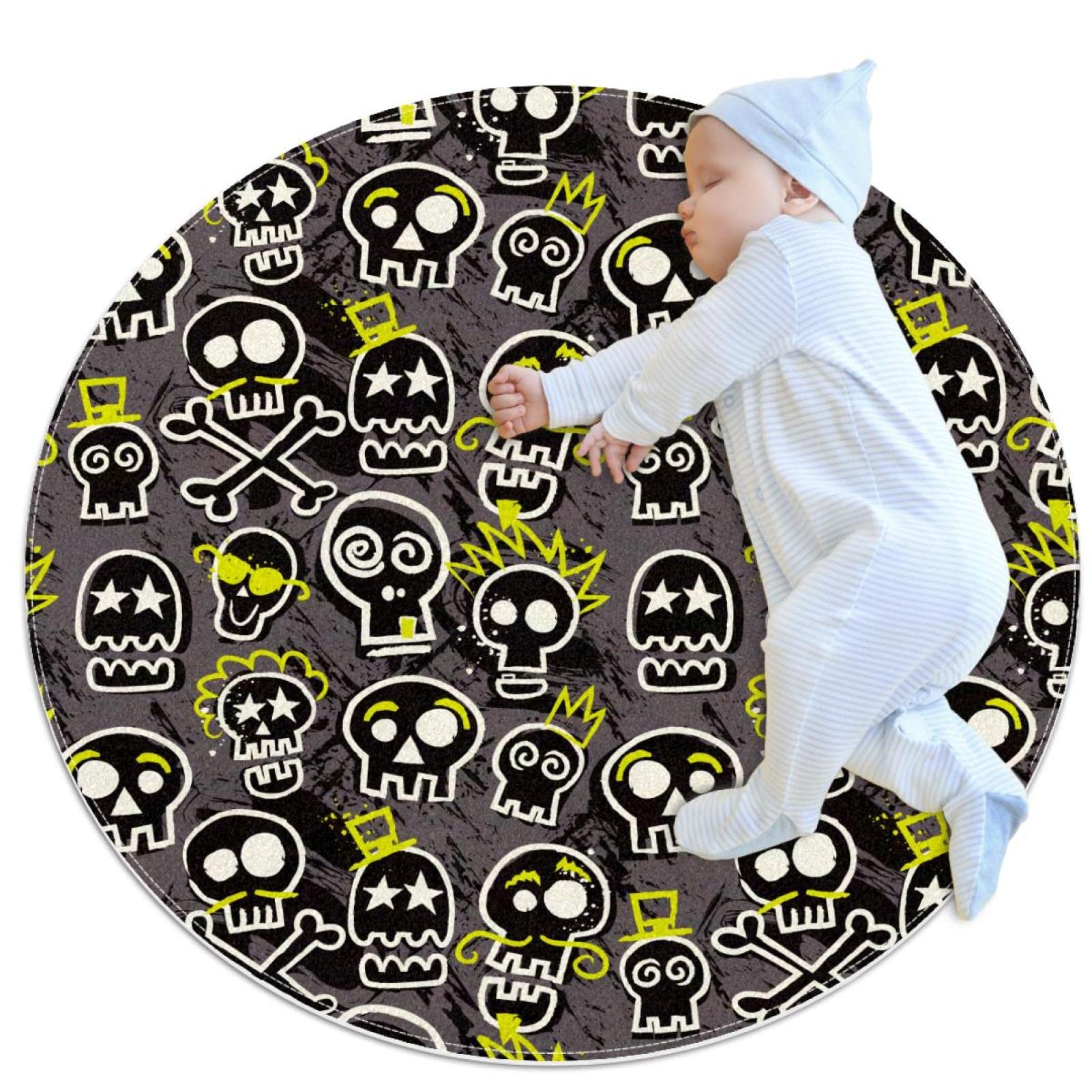 Tapis de salle de bain antidérapant rond pour chambre enfant