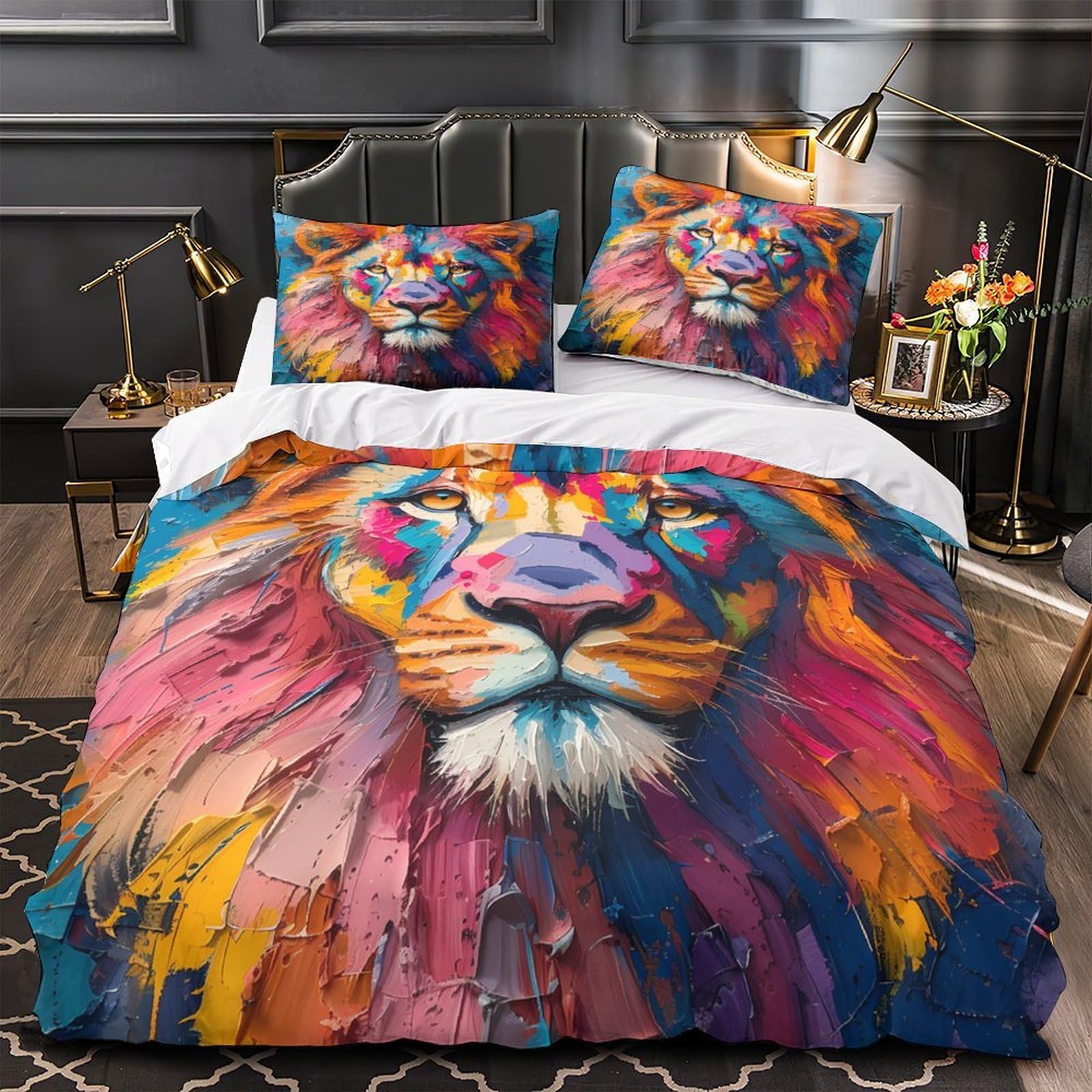 Housse de couette super king 260x220 feuilles tropicales lit garçon