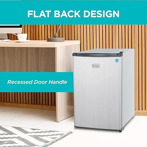 Miniatura 6 de BLACK+DECKER Refrigerador compacto de 2.5 pies cúbicos, certificado ENERGY STAR, mini refrigerador de una sola puerta con compartimento enfriador