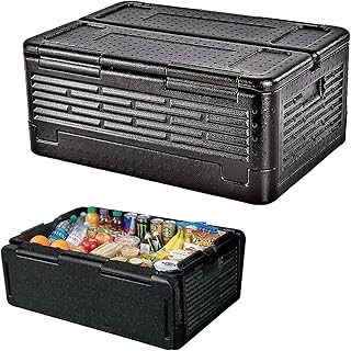 Faltbar styroporbox, Styroporbox Groß, Thermobox Styropor mit Integrierter Deckel Multifunktional Kühlbox Transportbox für Camping Picknicks Lebensmittel Transport
