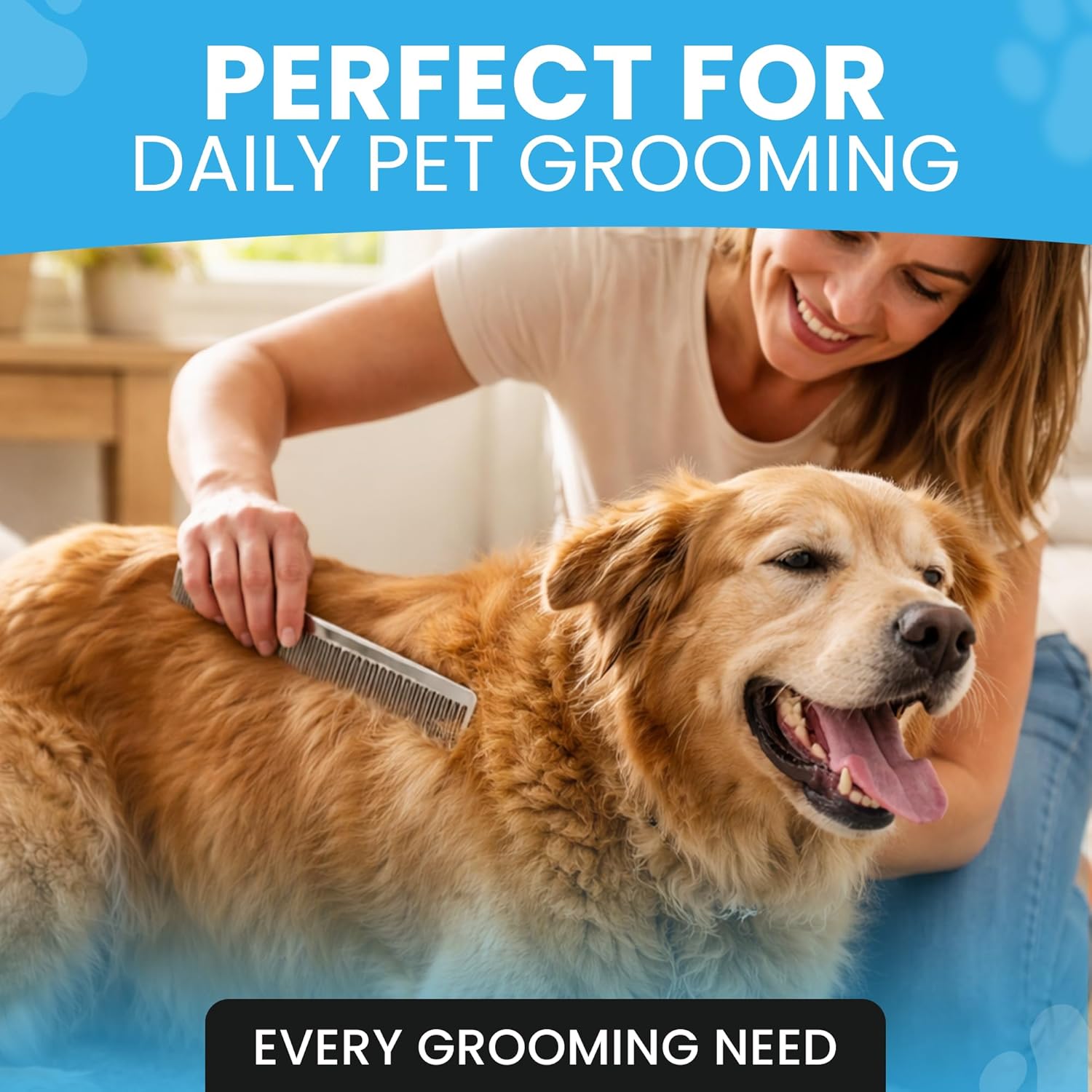 Moon Facial Comb, Pet Grooming Tool, Dual Purpose for Pet Care and Facial Exfoliation