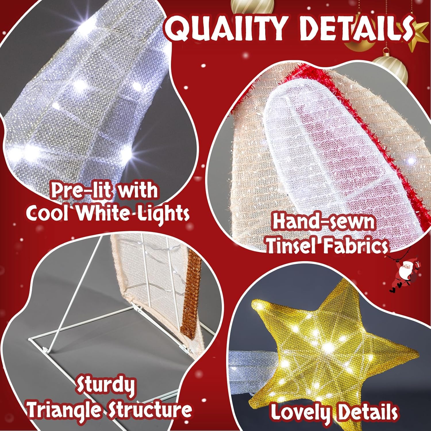 Outvita 4FT Outdoor Nativity Scene - Lighted Christmas Holy Family Yard Decoration Durable Festive Holiday Decor w/ 170 LED Lights, Stakes, Zip Ties for Lawn & Garden Living Room Silver