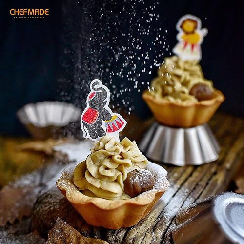 Miniatura 10 de CHEFMADE Juego de mini moldes para tartas, 5 pulgadas, 4 unidades, antiadherentes, redondos, pan, y pasteles para hornear en horno y olla