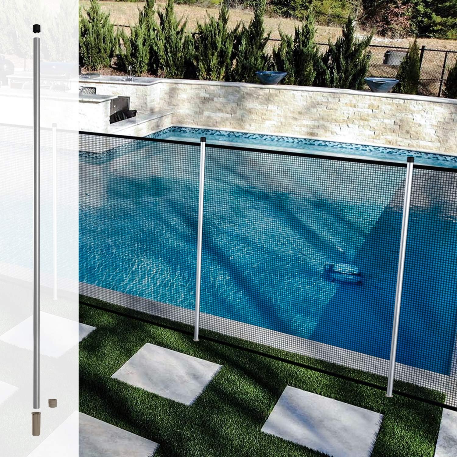 TANG 6' Removable Fence Post with Inground Pole Sleeves 3