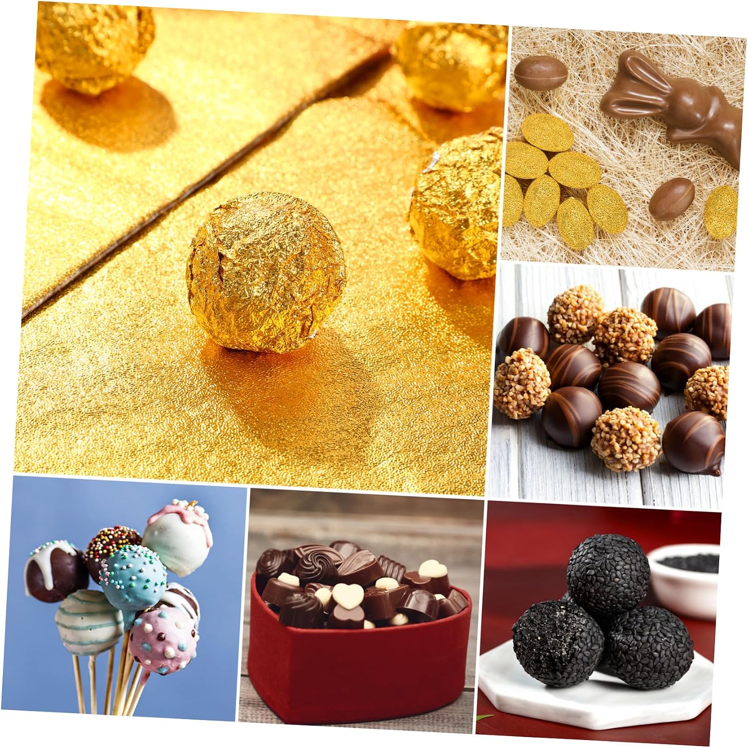 Chocolate Candy Wrappers 200pcs 8×8 Inch Foil Sheets – & Air-Tight for Freshness – for Party Favors, Wedding Chocolate Making