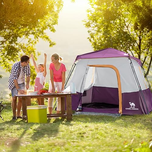 Miniatura 4 de Camping Tents 46 Person Pop Up Instant Tent - Setup in 60s for Family Camping, Windproof Design, Family Cabin Tent with Rainfly & Backpack Carry Bag