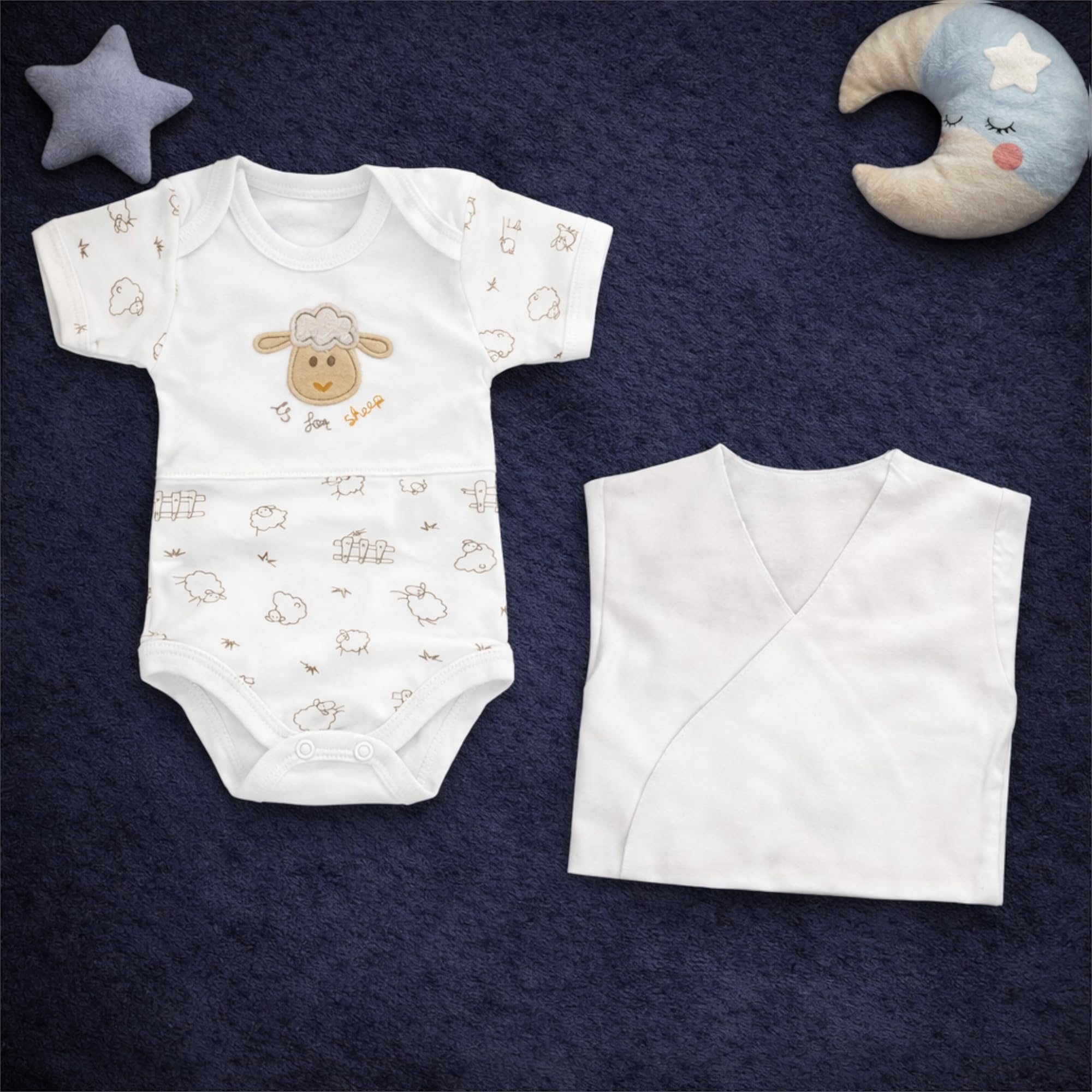 Set de regalo para recién nacidos, 100 % algodón natural, equipamiento básico unisex, ropa de regalo, equipamiento para bebés de 0 a 4 meses (crudo)