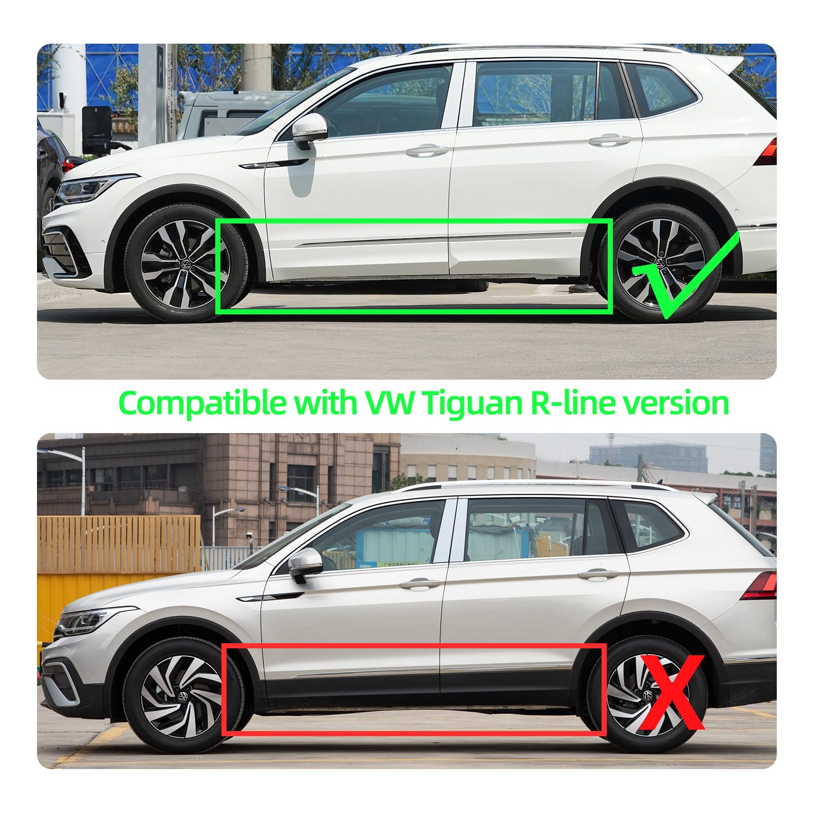 Parafango Paraspruzzi Per Volkswagen Tiguan R-Line 2019-2023 - Set Anteriore E Posteriore, Nero, Con Accessori