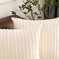 Vista 270 de UGASA - Juego de 2 fundas de almohada de terciopelo a rayas, funda decorativa para cojín con cremallera oculta para el hogar, sofá, dormitorio