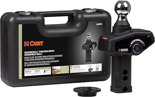CURT 60654 RockerBall - Bola de cuello de cisne con enganche de cojín de 2-516 pulgadas, 30,000 libras, color negro