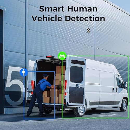 Miniatura 3 de Hiseeu Sistema de cámara de seguridad con cable 4K con audio, visión nocturna a color inteligente, disco duro de 3 TB, detección de humanos y