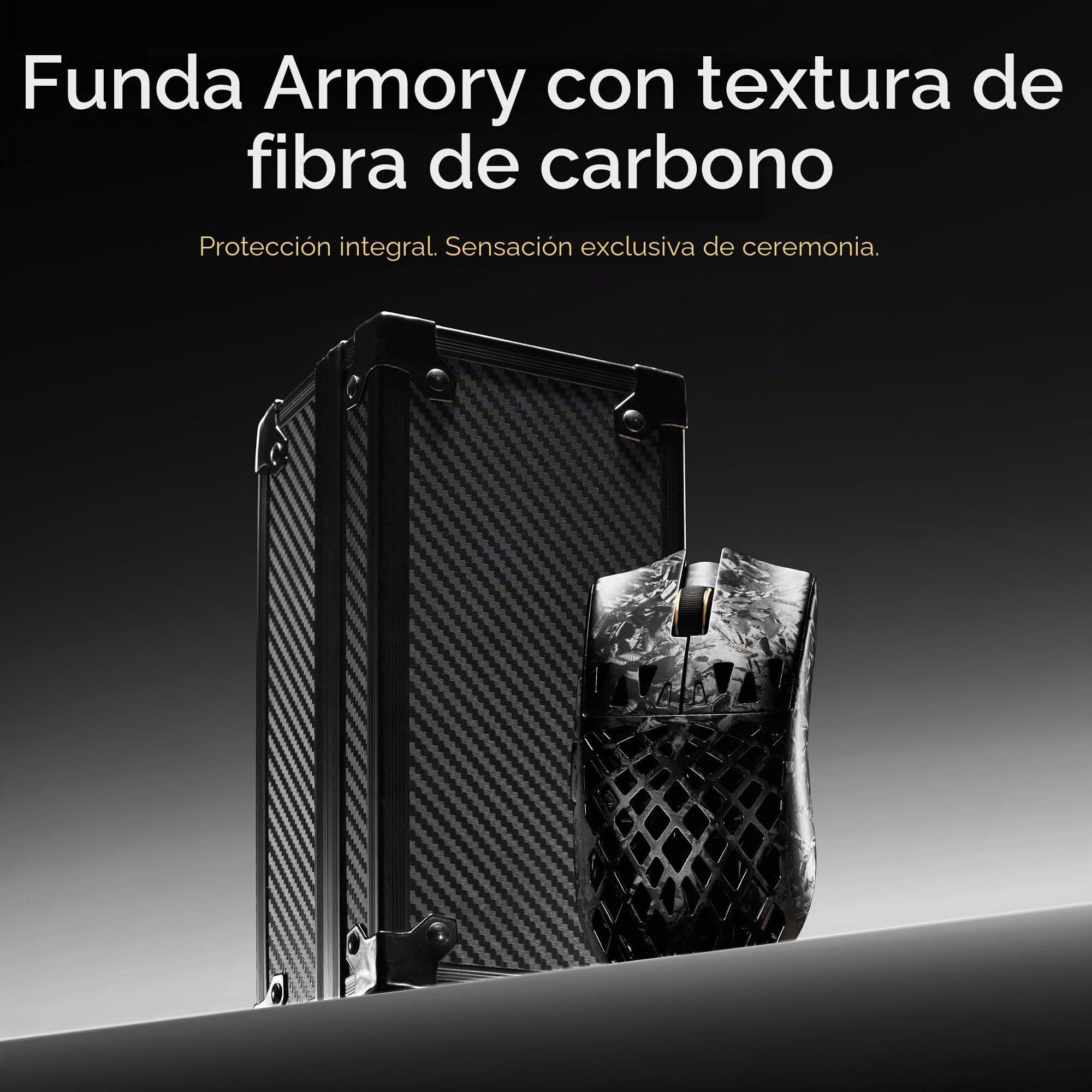 ATK Blazing Sky Ghost Hollow Ratón inalámbrico para juegos de fibra de carbono, sensor PAW3950, Nordic 54L15, 8k Polling, 48 g, Tri-Mode 2,4 g/Bluetooth/con cable