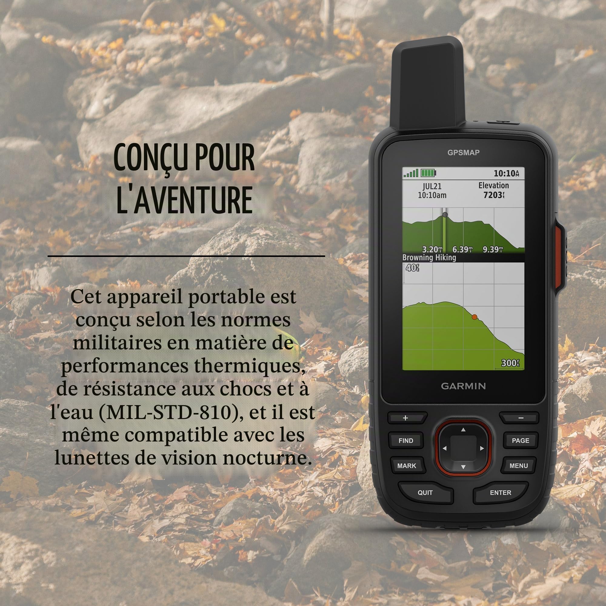 Garmin GPSMAP 67i GPS robuste, technologie inReach haute gamme, 425 h d'autonomie, messagerie bidirectionnelle, SOS interactif, cartographie complète