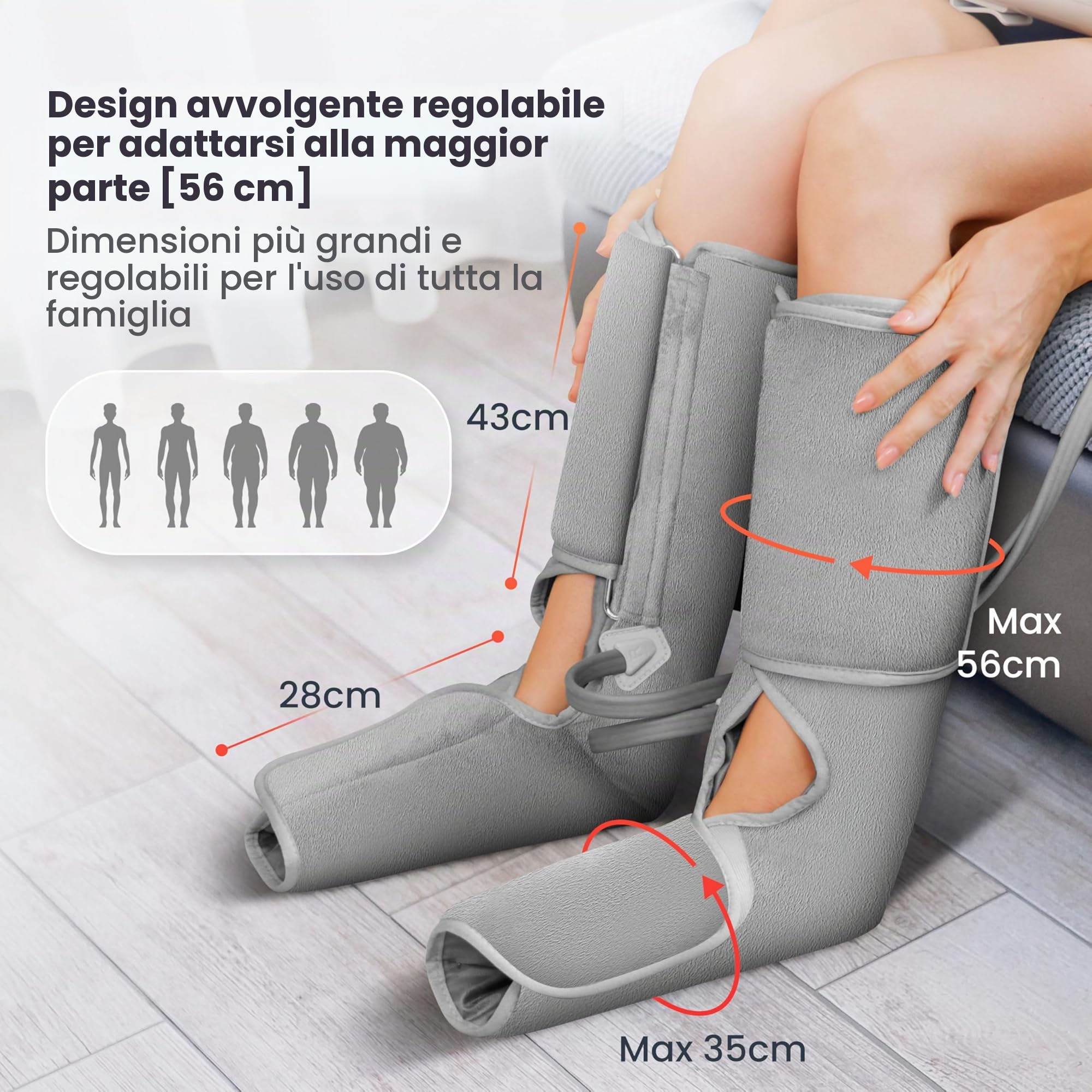 COMFIER Massaggiatore per Gambe con Funzione di Compressione e Calore, Massaggiatore per Piedi e Polpacci con 3 Livelli di Intensità e Stivali Massaggianti Regolabili, Regalo Donna Uomo