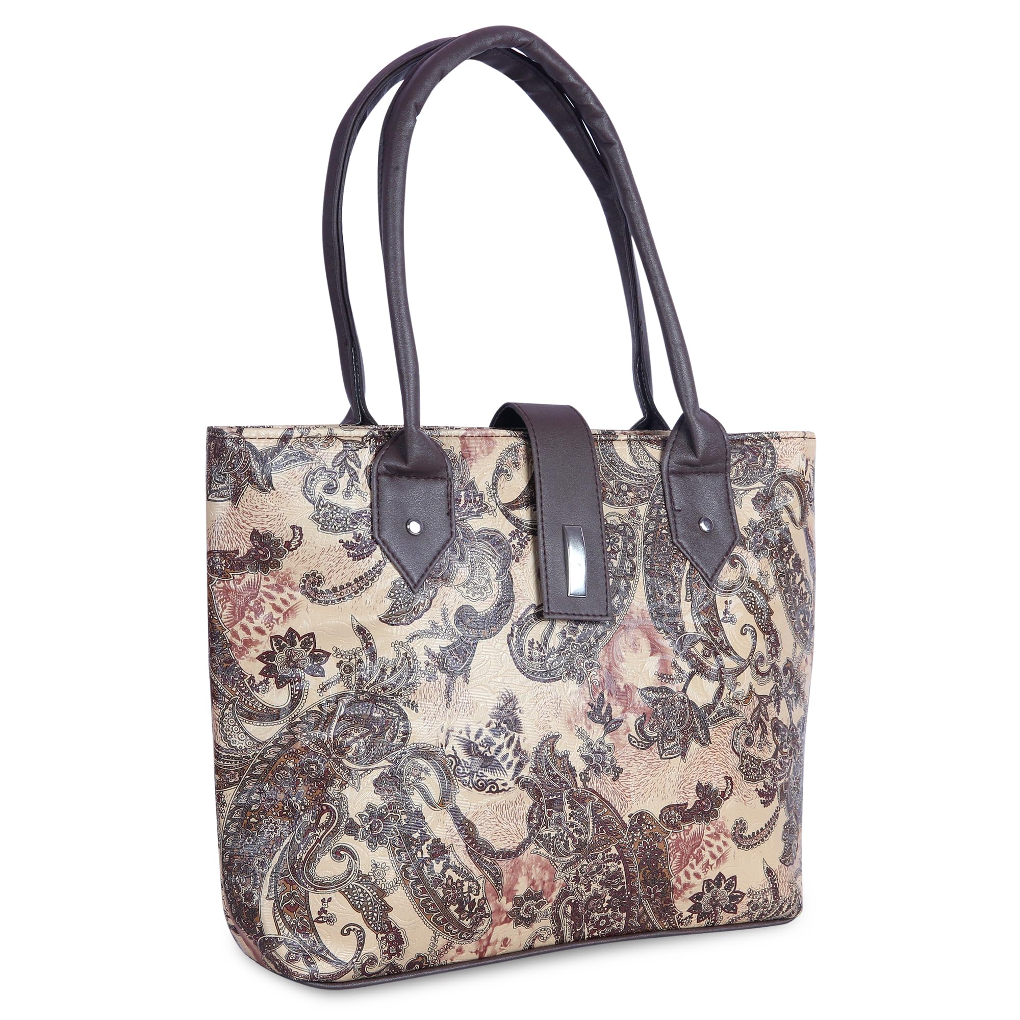Dcozi Stylish and Fashionable PU Leather Brown Multicolor Handbag For Women & Girls - TB06_Brwn_Mlticlr (Shoulder & Tote Bag) (B0CGVXG5JT) Amazon Price History, Amazon Price Tracker