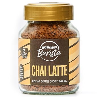 Beanies Barista Instant Coffee Shop Flavors- Low Calorie, Sugar Free, Vegan Flavored Coffee - Instant Coffee Powder Freeze Dried - Gluten, Wheat, Tree Nut & Dairy Free Chai Latte, Pack of 1