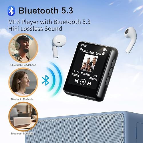 Miniatura 2 de Reproductor MP3 de 64 GB con Bluetooth, pantalla táctil completa, reproductor MP3 de música portátil, altavoz HD integrado, radio FM, grabadora de